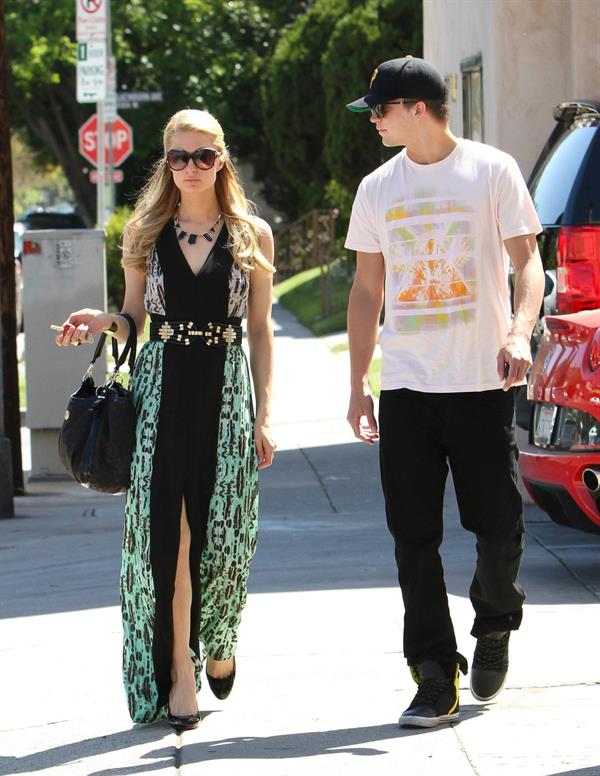 Paris Hilton stops by Anastasia Spa in Beverly Hills, California April 10, 2013 