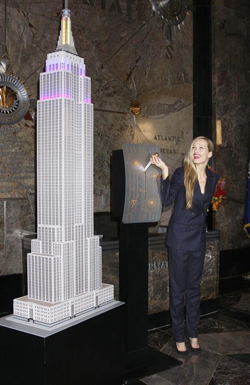 Petra Nemcova Empire State Building in NYC 10/16/12 