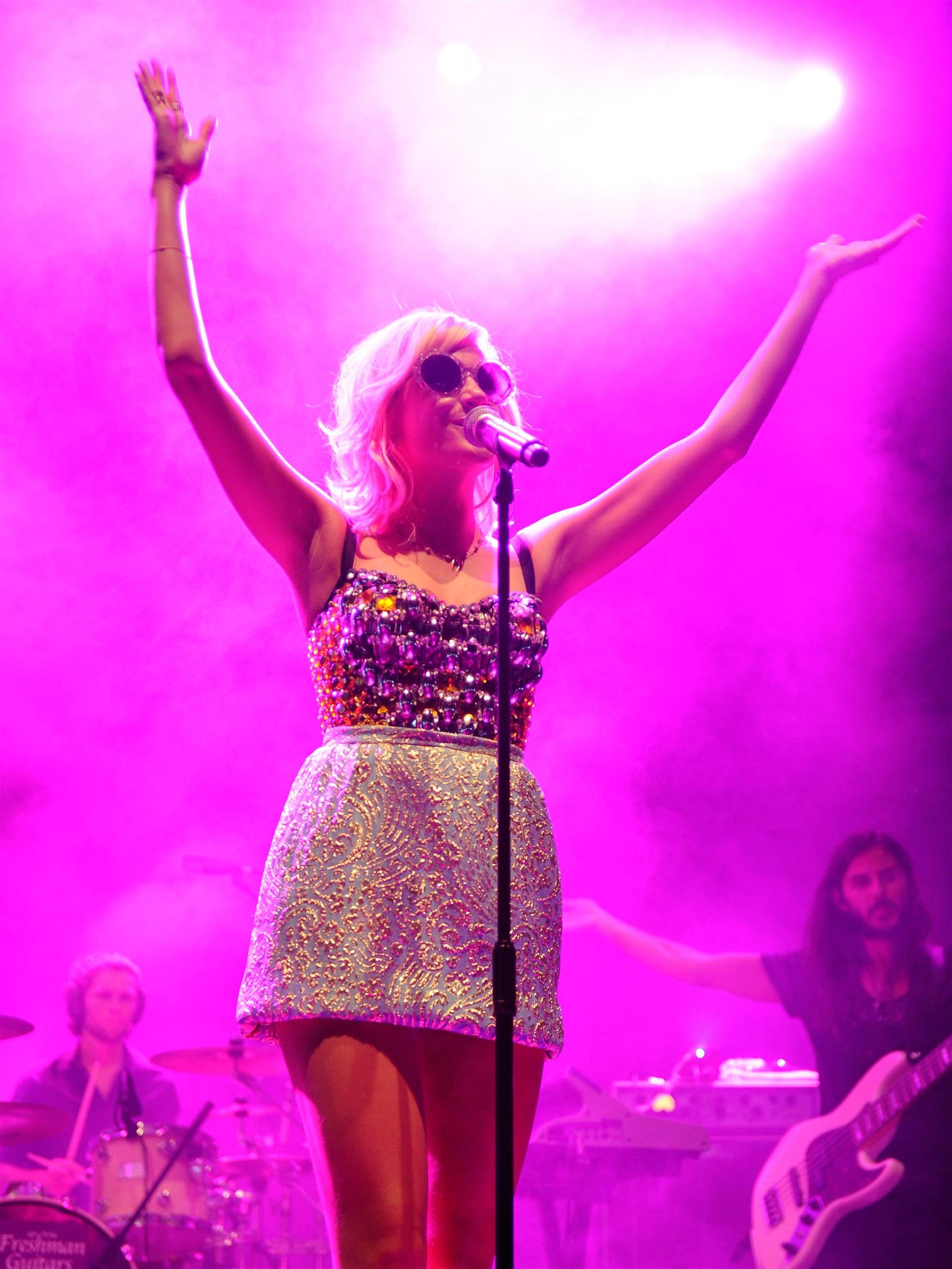 Pixie Lott performs at the V Festival at Hylands Park in Chelmsford - on August 18, 2012