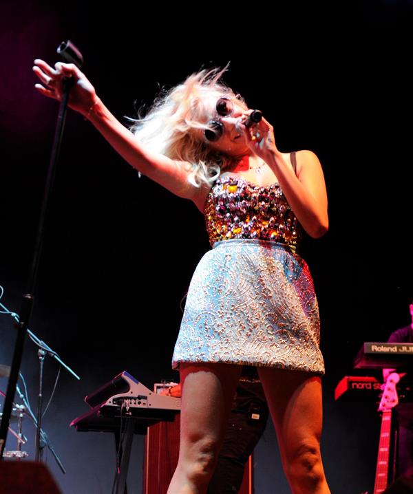 Pixie Lott performs at the V Festival at Hylands Park in Chelmsford - on August 18, 2012