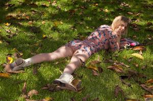 Holly Benson doing some yard work