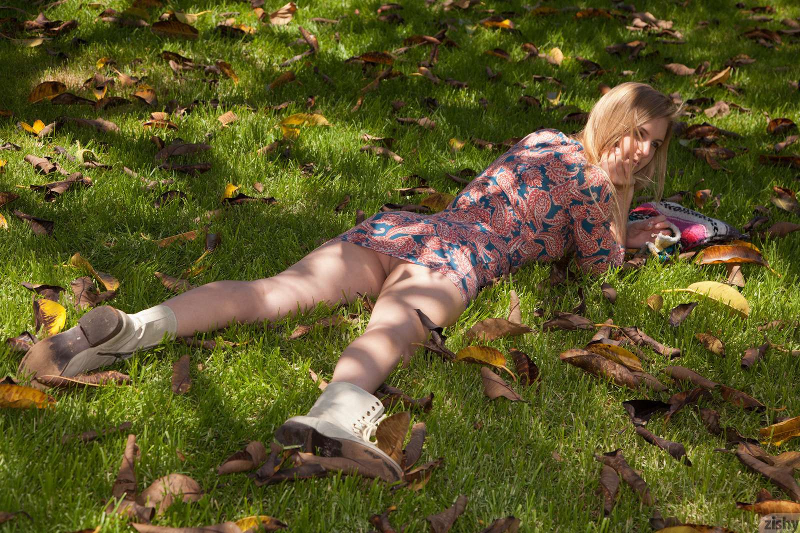 Holly Benson doing some yard work