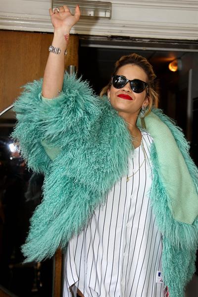 Rita Ora - Arriving to BBC Maida Vale Studios in London August 10, 2012