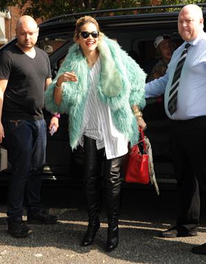 Rita Ora - Arriving to BBC Maida Vale Studios in London August 10, 2012