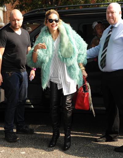 Rita Ora - Arriving to BBC Maida Vale Studios in London August 10, 2012