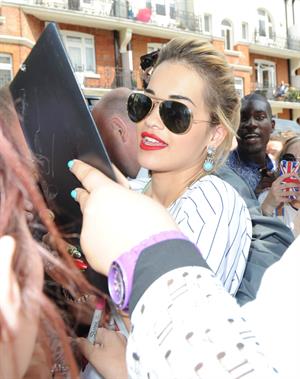 Rita Ora - leaving the BBC Maida Vale Studios in London 10 August 2012