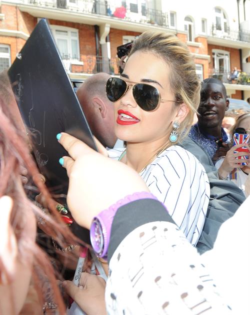 Rita Ora - leaving the BBC Maida Vale Studios in London 10 August 2012