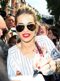 Rita Ora - leaving the BBC Maida Vale Studios in London 10 August 2012