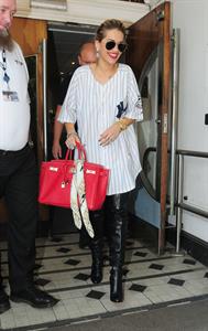 Rita Ora - leaving the BBC Maida Vale Studios in London 10 August 2012
