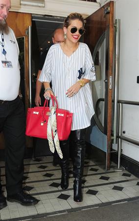 Rita Ora - leaving the BBC Maida Vale Studios in London 10 August 2012