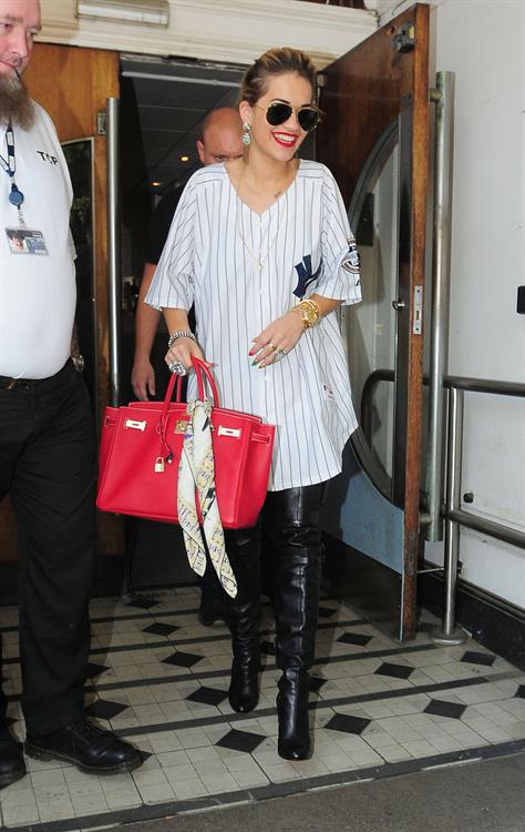 Rita Ora - leaving the BBC Maida Vale Studios in London 10 August 2012