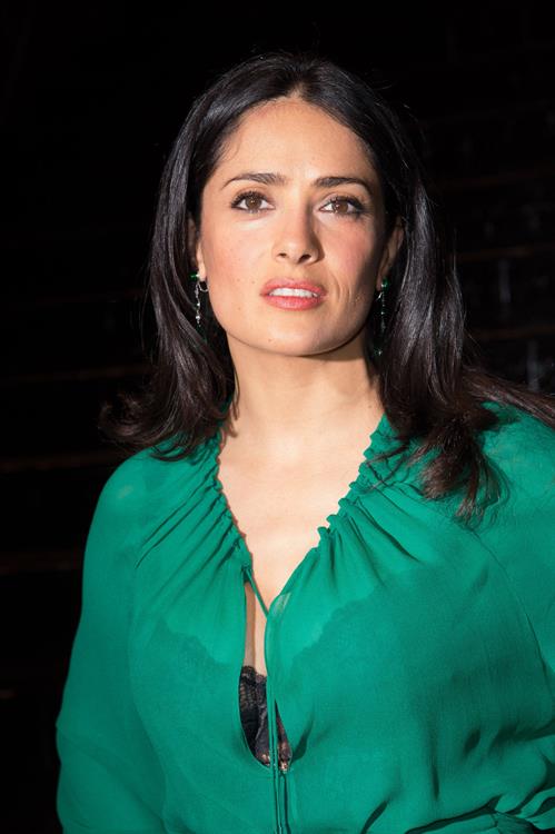 Salma Hayek Les P'tits Cracks Charity Dinner Pavillon des Champs Elysees in Paris April 25, 2013 