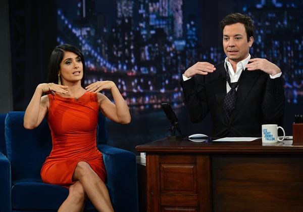Salma Hayek Late Night with Jimmy Fallon New York (10/12/12) 