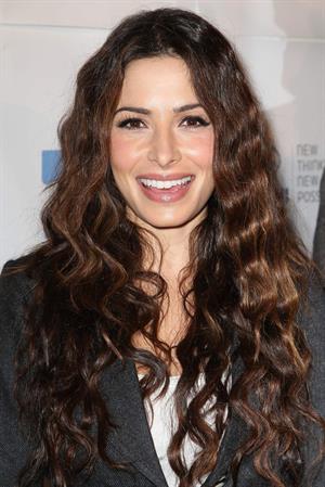 Sarah Shahi Blue Tie Blue Jean Ball in Beverly Hills November 29, 2012