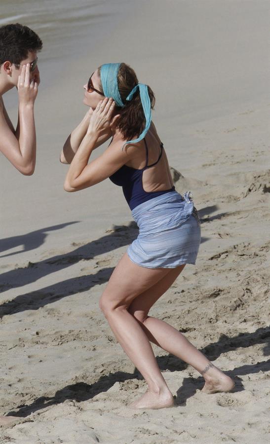 Stephanie Seymour on the beach in St. Barts 12/28/12 