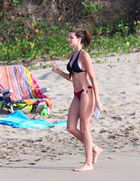 Stephanie Seymour bikini candids on the beach in St. Barts 12/31/12 