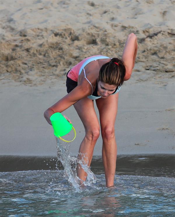 Stephanie Seymour bikini candids on the beach in St. Barts 12/31/12 
