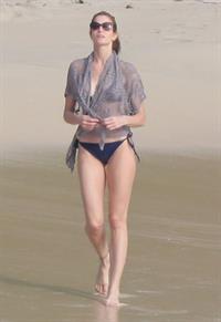 Stephanie Seymour bikini candids on the beach in St. Barts 12/22/12 