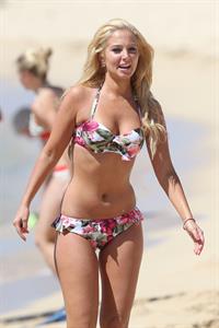 Tulisa Contostavlos in a bikini on the beach in Honolulu July 31, 2012