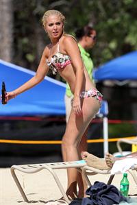 Tulisa Contostavlos in a bikini on the beach in Honolulu July 31, 2012