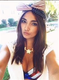 Hailee Lautenbach in a bikini taking a selfie