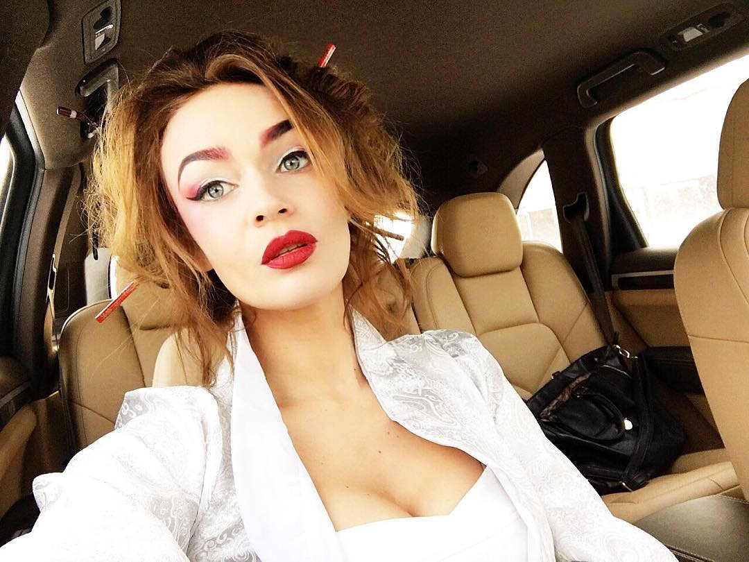 Alena Vodonaeva taking a selfie