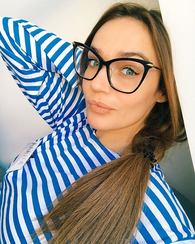 Alena Vodonaeva taking a selfie