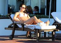 Myleene Klass in a white bikini in Cape Town