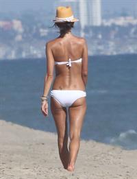 Alessandra Ambrosio in a white bikini in Malibu August 23, 2014