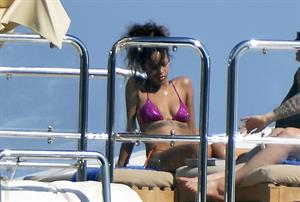 Rihanna enjoying a break on a yacht in Ponza August 29, 2014