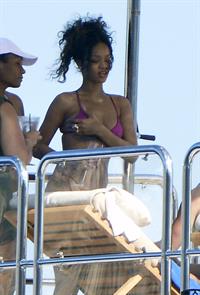Rihanna enjoying a break on a yacht in Ponza August 29, 2014