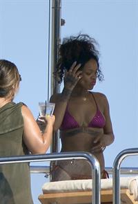 Rihanna enjoying a break on a yacht in Ponza August 29, 2014