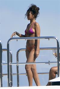 Rihanna enjoying a break on a yacht in Ponza August 29, 2014