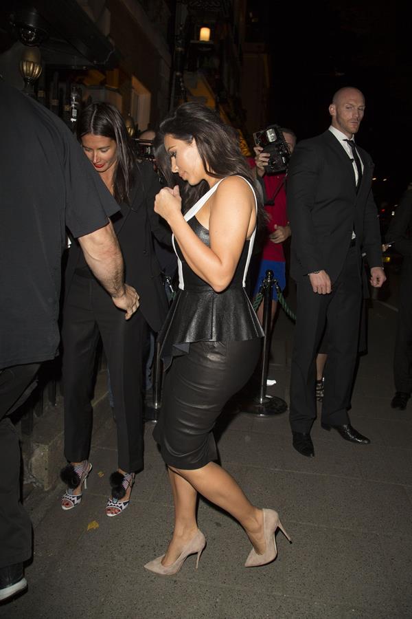 Kim Kardashian at Liberty Ross Party at Annabel's in Mayfair September 3, 2014