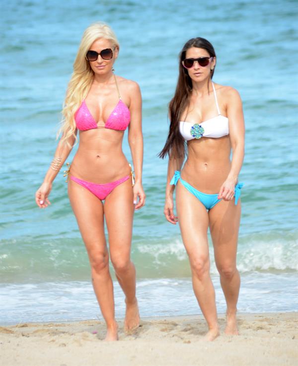Anais Zanotti and Ana Braga in bikinis on the beach in Miami  August 26, 2014
