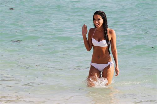 Tulisa Contostavlos in a bikini on the beach in Bermuda August 21, 2014