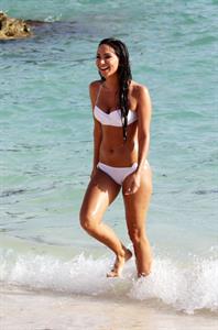 Tulisa Contostavlos in a bikini on the beach in Bermuda August 21, 2014