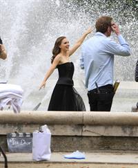 Natalie Portman modeling for a Miss Dior campaign photo shoot in the gardens of the Palais Royal in Paris 6/26/12 