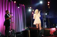 Pixie Lott performs on stage in Londonderry, Northern Ireland, Thursday, June 21, 2012.