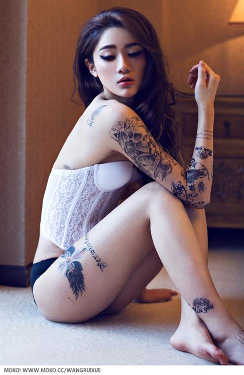 Crystal Wang Xi Ran in lingerie