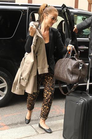 Minka Kelly outside her hotel New York City 3/5/2012
