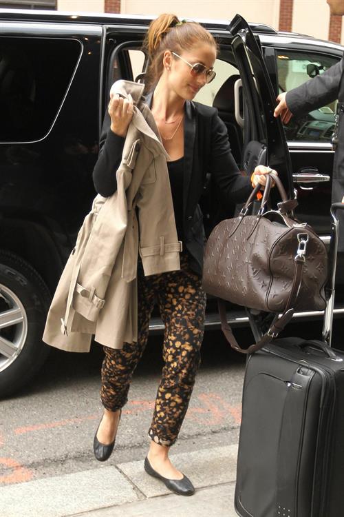 Minka Kelly outside her hotel New York City 3/5/2012