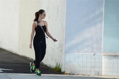 Minka Kelly walking to her car in Hollywood on July 5, 2012
