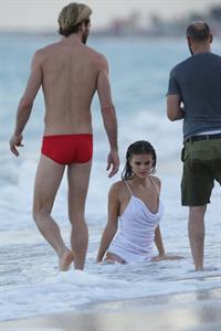 Nina Agdal Photoshoot for Bebe in Miami - November 12, 2013 