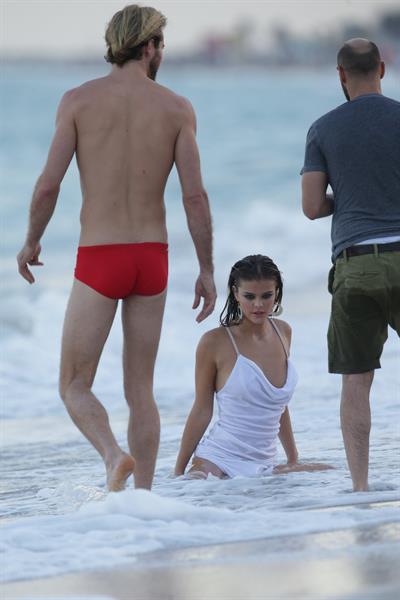 Nina Agdal Photoshoot for Bebe in Miami - November 12, 2013 