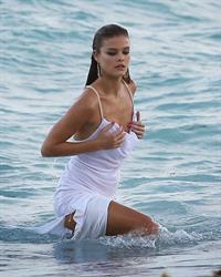 Nina Agdal Photoshoot for Bebe in Miami - November 12, 2013 