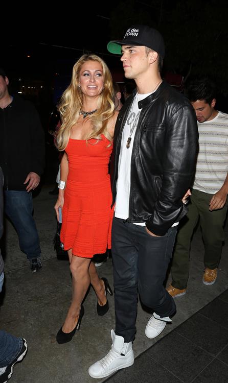 Paris Hilton enjoys a night out with her boyfriend in Beverly Hills on June 6, 2013