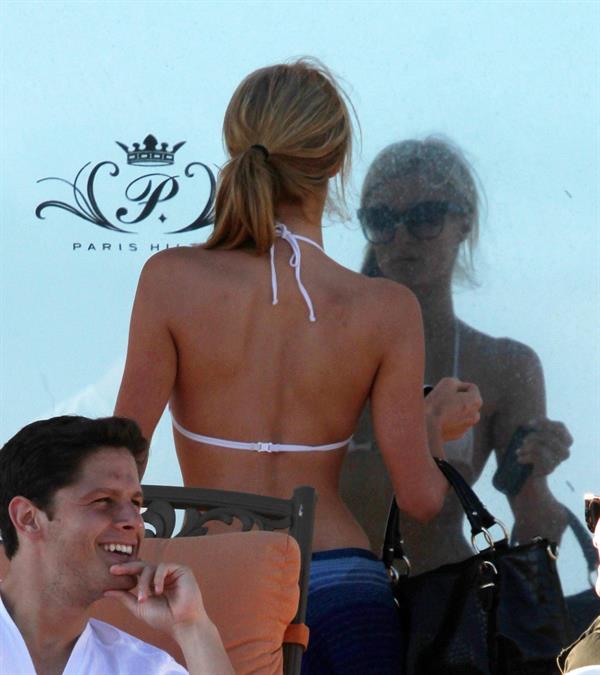 Paris Hilton a party on the beach in Malibu July 27, 2013