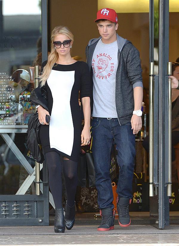 Paris Hilton and Her Boyfriend River Viiperi Shop at Barneys New York on December 15, 2012 