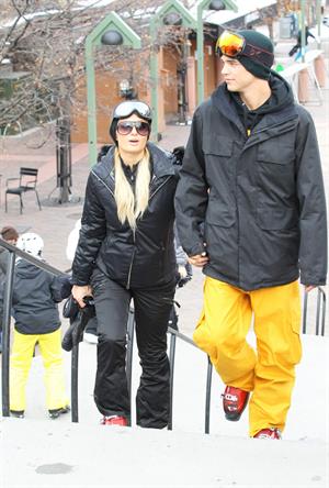 Paris Hilton enjoying a day in the mountains of Aspen December 18, 2012 